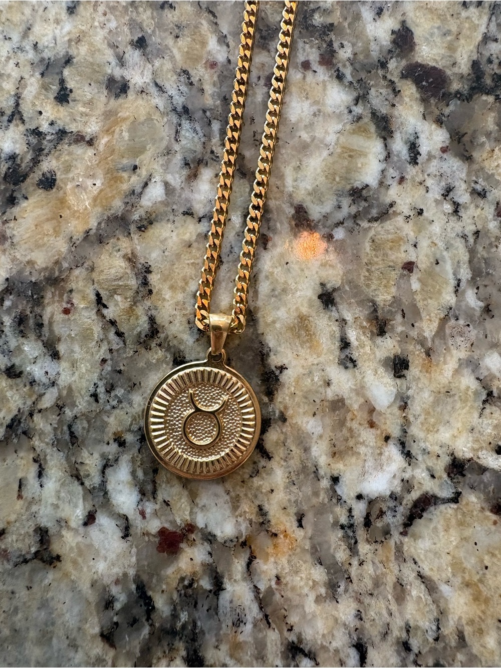 Gold-Tone Sunburst Medallion Necklace for Men
